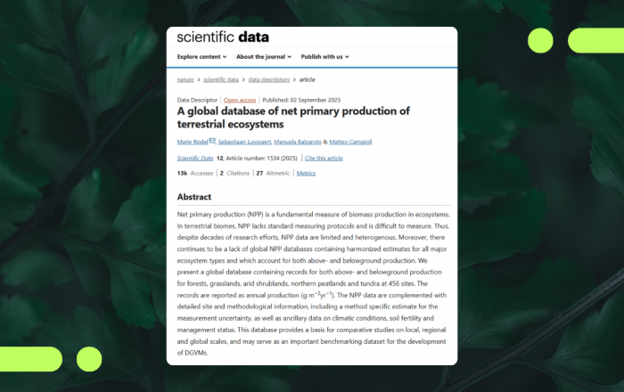 New publication presents a global database advancing the understanding of ecosystem productivity